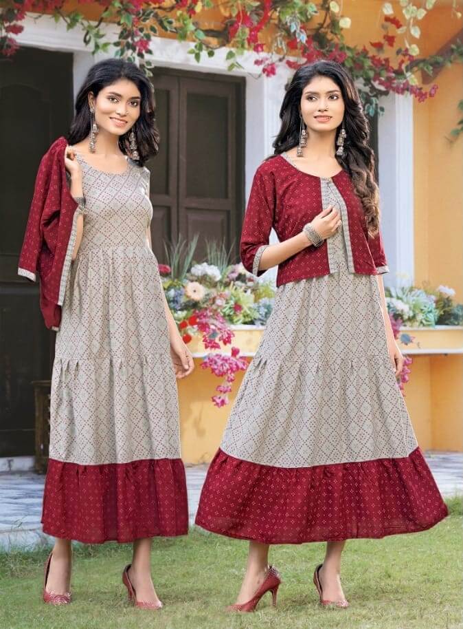 Kinti Crystal vol 8 Kurti with Koti Catalog at Wholesale, Buy Kinti Crystal vol 8 Kurti with Koti Full Catalog at Wholesale Rate Online From Vadodara, Gujarat