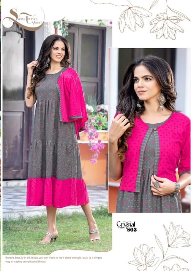 Kinti Crystal vol 8 Kurti with Koti Catalog at Wholesale, Buy Kinti Crystal vol 8 Kurti with Koti Full Catalog at Wholesale Rate Online From Vadodara, Gujarat