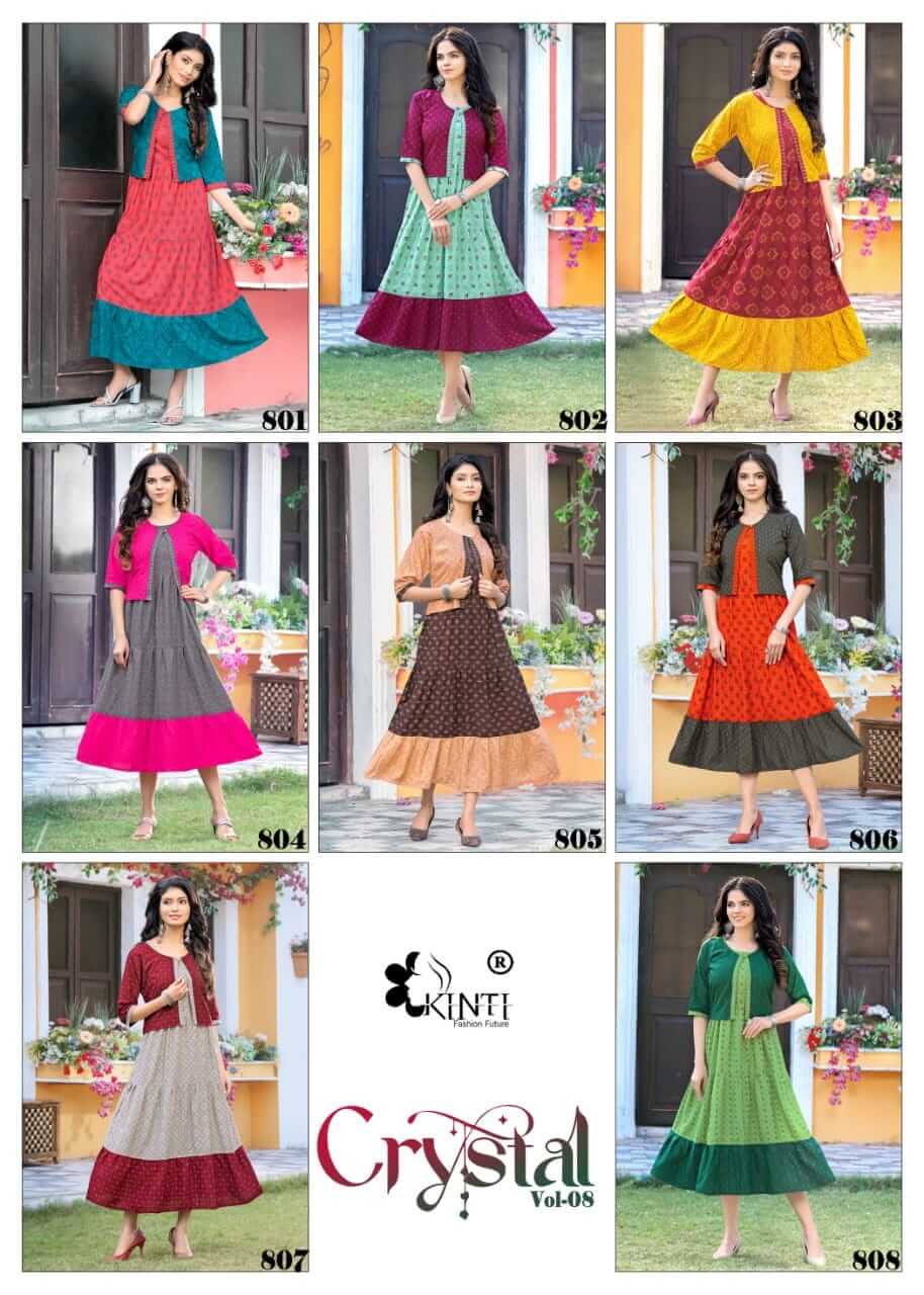 Kinti Crystal vol 8 Kurti with Koti Catalog at Wholesale, Buy Kinti Crystal vol 8 Kurti with Koti Full Catalog at Wholesale Rate Online From Vadodara, Gujarat