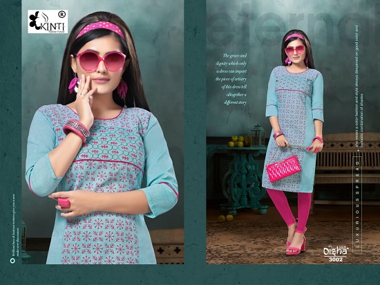 Handloom Cotton Kurtis wholesale catalogue Disha vol 30 by Brand Kinti. Kinti presents low price range handloom cotton print ladies kurtis catalogue Disha vol 30 for business.