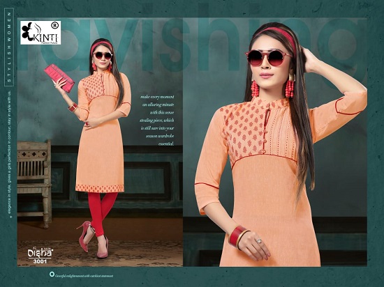 Handloom Cotton Kurtis wholesale catalogue Disha vol 30 by Brand Kinti. Kinti presents low price range handloom cotton print ladies kurtis catalogue Disha vol 30 for business.