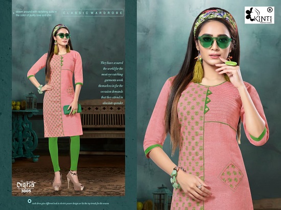 Handloom Cotton Kurtis wholesale catalogue Disha vol 30 by Brand Kinti. Kinti presents low price range handloom cotton print ladies kurtis catalogue Disha vol 30 for business.