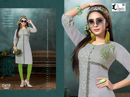 Handloom Cotton Kurtis wholesale catalogue Disha vol 30 by Brand Kinti. Kinti presents low price range handloom cotton print ladies kurtis catalogue Disha vol 30 for business.