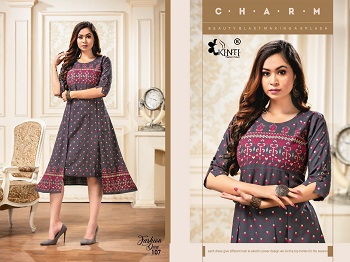 Fashion Diva Wholesale Kurtis Catalogue by Kinti, Ten Designs Wholesale bunch of Double Layer Kurtis Fashion Diva by Kinti Brand 