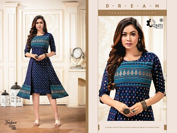 Fashion Diva Wholesale Kurtis Catalogue by Kinti, Ten Designs Wholesale bunch of Double Layer Kurtis Fashion Diva by Kinti Brand 