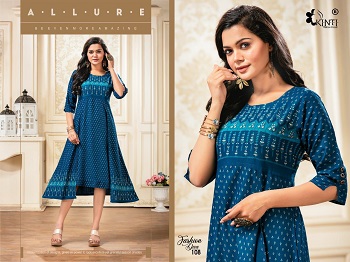 Fashion Diva Wholesale Kurtis Catalogue by Kinti, Ten Designs Wholesale bunch of Double Layer Kurtis Fashion Diva by Kinti Brand 