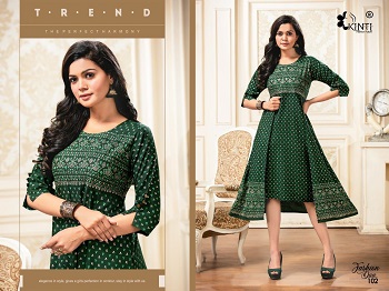 Fashion Diva Wholesale Kurtis Catalogue by Kinti, Ten Designs Wholesale bunch of Double Layer Kurtis Fashion Diva by Kinti Brand 