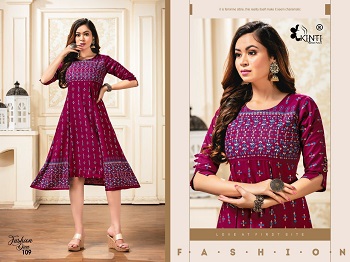 Fashion Diva Wholesale Kurtis Catalogue by Kinti, Ten Designs Wholesale bunch of Double Layer Kurtis Fashion Diva by Kinti Brand 