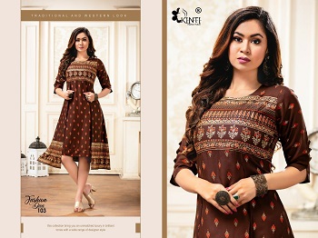 Fashion Diva Wholesale Kurtis Catalogue by Kinti, Ten Designs Wholesale bunch of Double Layer Kurtis Fashion Diva by Kinti Brand 