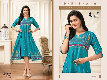 Fashion Diva Wholesale Kurtis Catalogue by Kinti, Ten Designs Wholesale bunch of Double Layer Kurtis Fashion Diva by Kinti Brand 