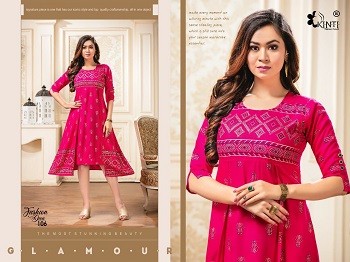 Fashion Diva Wholesale Kurtis Catalogue by Kinti, Ten Designs Wholesale bunch of Double Layer Kurtis Fashion Diva by Kinti Brand 