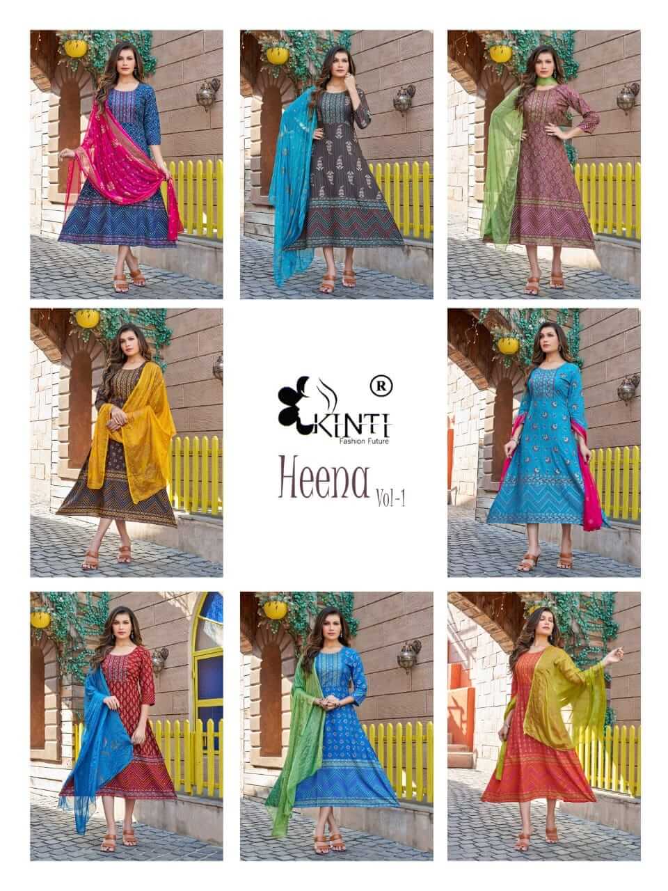 Kinti Heena Kurti with Dupatta Catalog in Wholesale, Buy Kinti Heena Kurti with Dupatta Full Catalog in Wholesale Price Online From Vadodara Gujarat