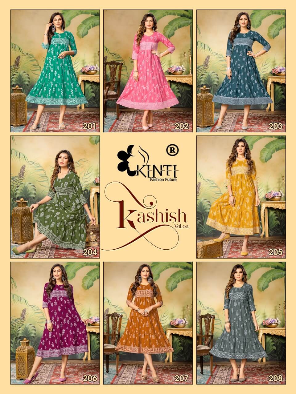 Kinti Kashish vol 2 Rayon Print Kurtis Wholesale Catalog