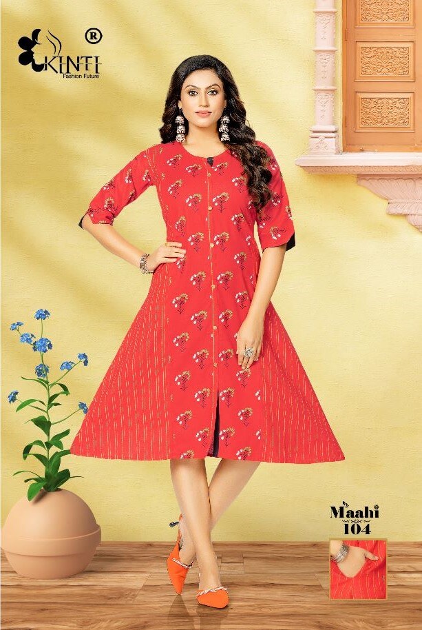 Kinti Maahi Princess Cut Kurtis Wholesale Catalog, Buy Kinti Maahi Princess Cut Kurtis Full Catalog at Wholesale Price From Aarvee Creation, Vadodara, Surat