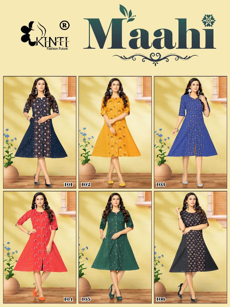 Kinti Maahi Princess Cut Kurtis Wholesale Catalog, Buy Kinti Maahi Princess Cut Kurtis Full Catalog at Wholesale Price From Aarvee Creation, Vadodara, Surat