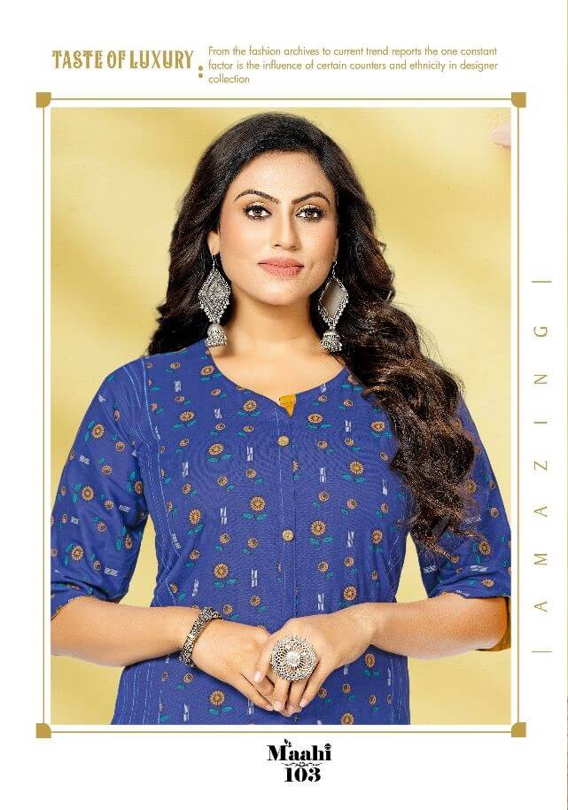 Kinti Maahi Princess Cut Kurtis Wholesale Catalog, Buy Kinti Maahi Princess Cut Kurtis Full Catalog at Wholesale Price From Aarvee Creation, Vadodara, Surat