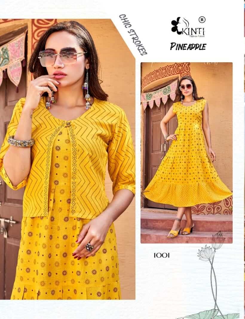 Kinti Pineapple Kurti with Jacket Catalog in Wholesale, Buy Kinti Pineapple Kurti with Jacket Full Catalog in Wholesale Rate Online From Aarvee Creation