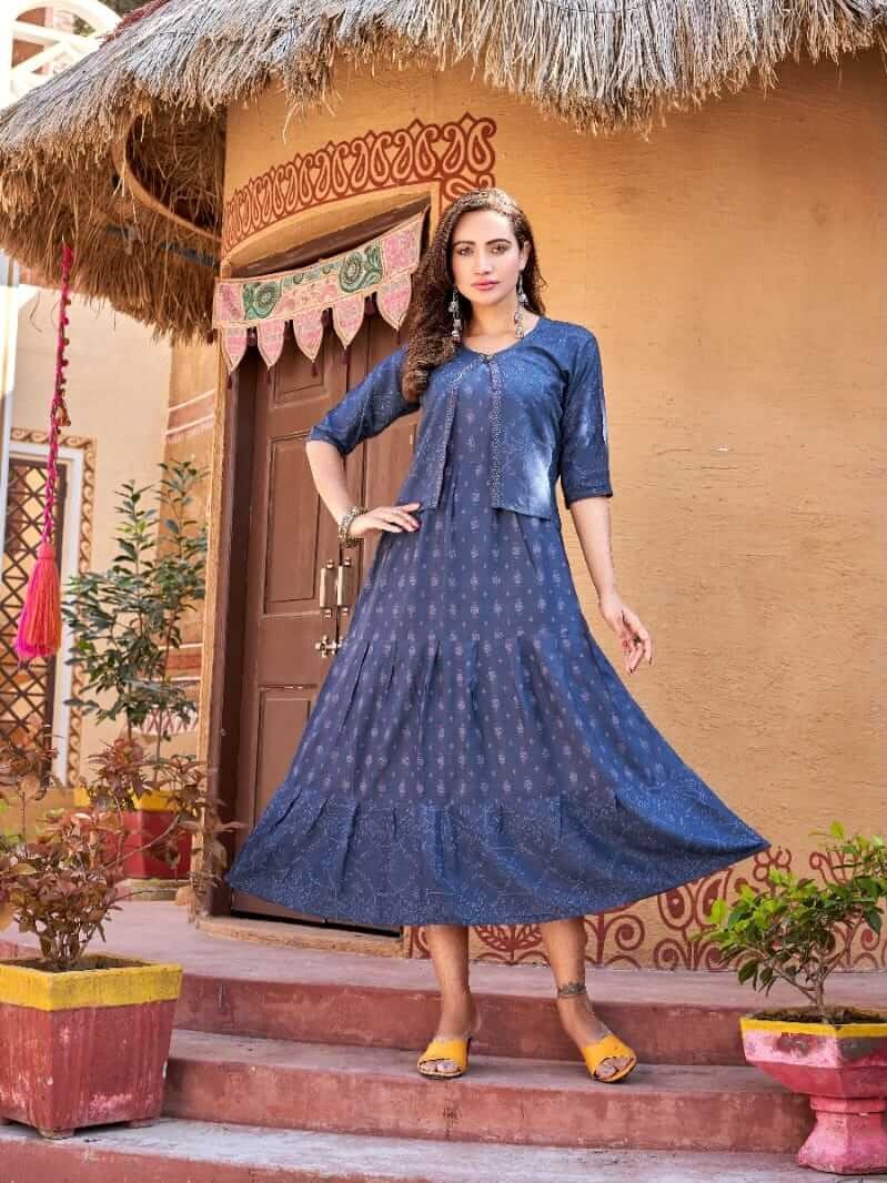 Kinti Pineapple Kurti with Jacket Catalog in Wholesale, Buy Kinti Pineapple Kurti with Jacket Full Catalog in Wholesale Rate Online From Aarvee Creation