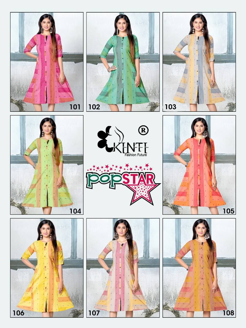 Kinti Popstar Wholesale Kurtis Catalog, Purchase Full Catalog of Kinti Popstar Catalog in Wholesale Price