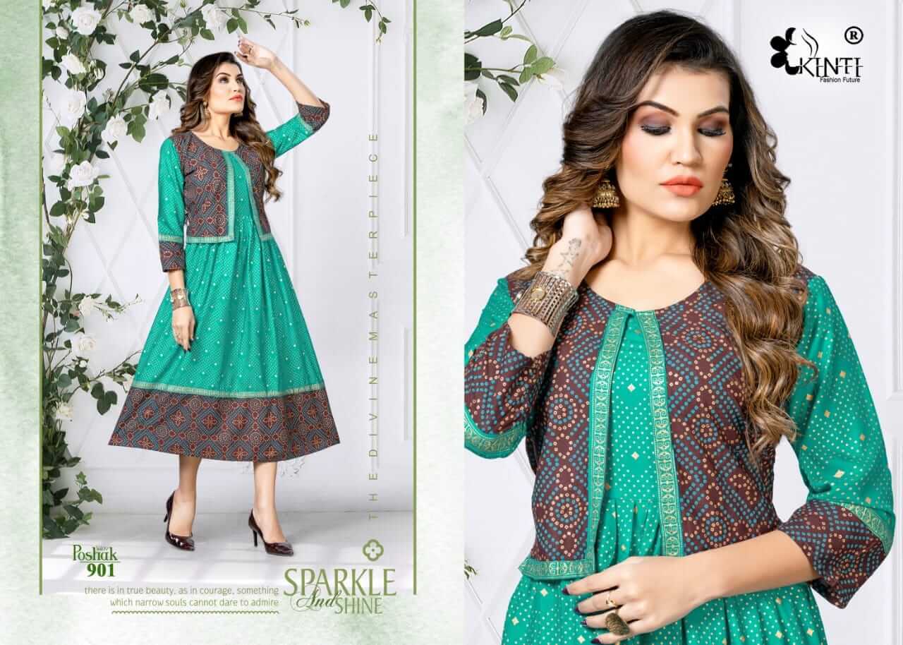 kinti poshak vol 9 kali kurti with attached jacket catalog | Aarvee ...