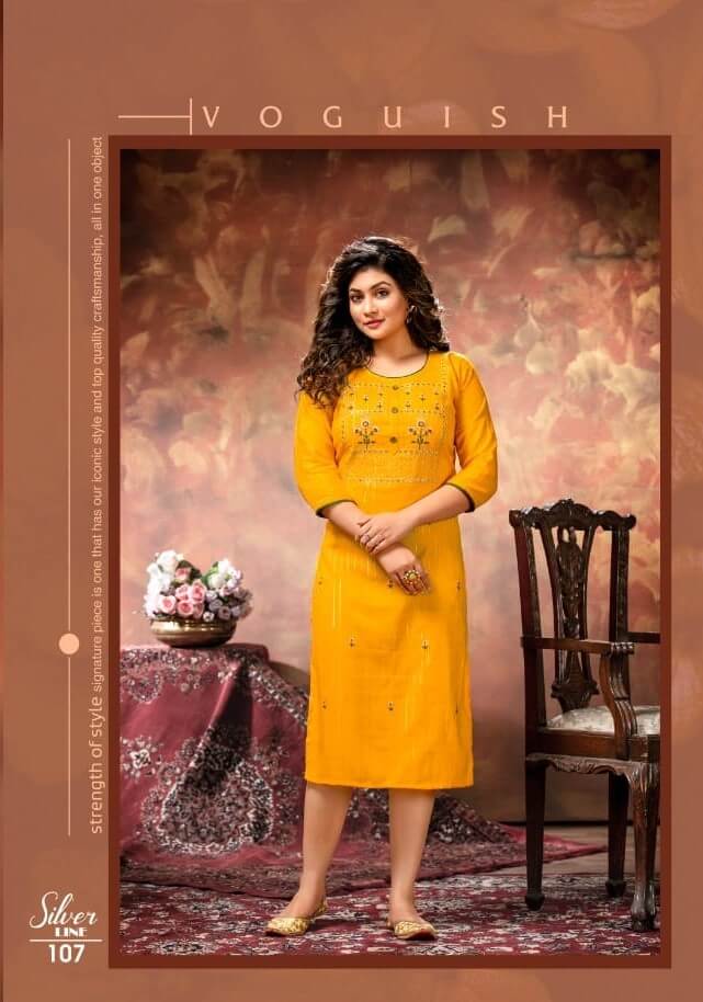 Buy Kinti Silver Line Straight Cut Kurtis With Embroidery At Wholesale Rate From Aarvee Creation India