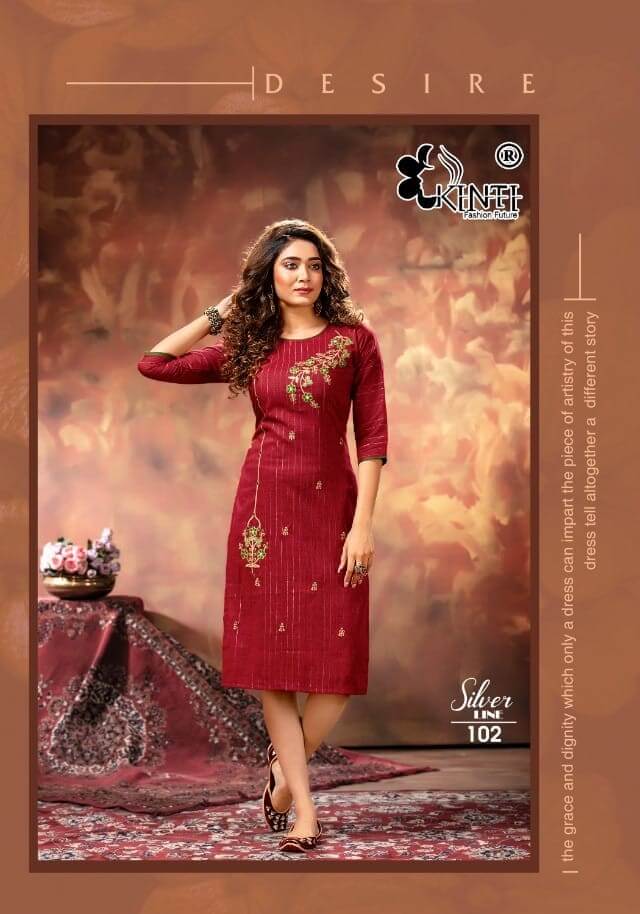 Buy Kinti Silver Line Straight Cut Kurtis With Embroidery At Wholesale Rate From Aarvee Creation India