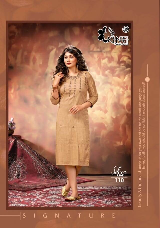 Buy Kinti Silver Line Straight Cut Kurtis With Embroidery At Wholesale Rate From Aarvee Creation India