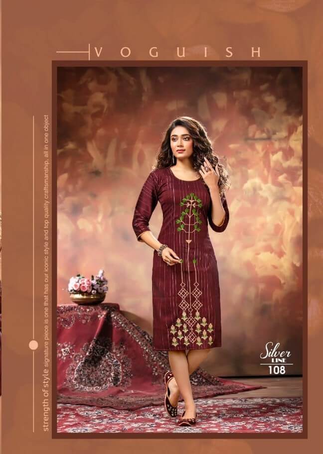 Buy Kinti Silver Line Straight Cut Kurtis With Embroidery At Wholesale Rate From Aarvee Creation India