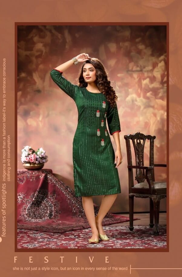 Buy Kinti Silver Line Straight Cut Kurtis With Embroidery At Wholesale Rate From Aarvee Creation India