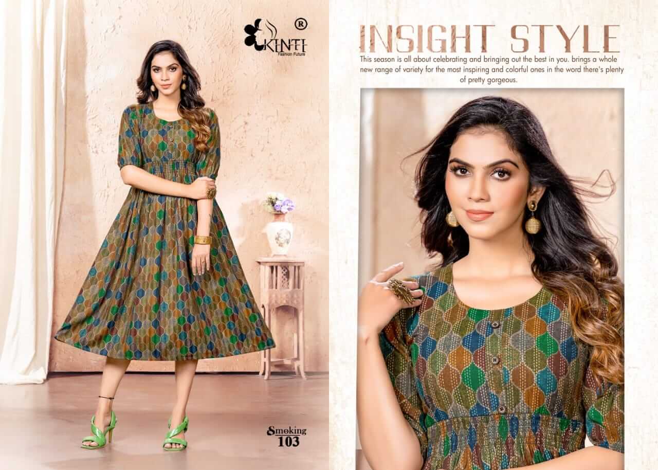 Kinti Smoking Rayon A Line Kurtis Catalog, Buy Kinti Smoking Rayon A Line Kurtis Full Catalog at Wholesale Rate Online