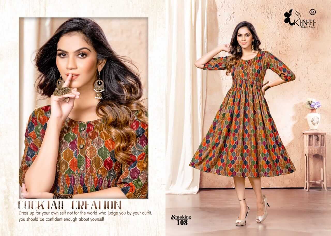 Kinti Smoking Rayon A Line Kurtis Catalog, Buy Kinti Smoking Rayon A Line Kurtis Full Catalog at Wholesale Rate Online