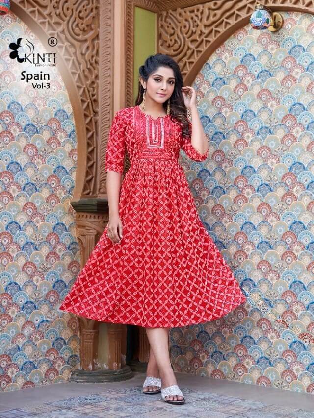 Kinti Spain vol 3 Heavy Rayon Slub Print Kurtis Catalog in Wholesale, Buy Kinti Spain vol 3 Heavy Rayon Slub Print Kurtis Full Catalog in Wholesale Price Online From Aarvee Creation, Vadodara