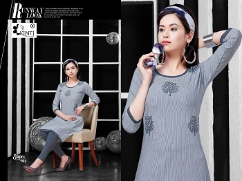 Kinti Presents Cotton Handloom Strips Embroidered Streight Kurtis Wholesale 10 Pieces Catalogue.4xl and 5xl also available
