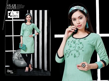 Kinti Presents Cotton Handloom Strips Embroidered Streight Kurtis Wholesale 10 Pieces Catalogue.4xl and 5xl also available
