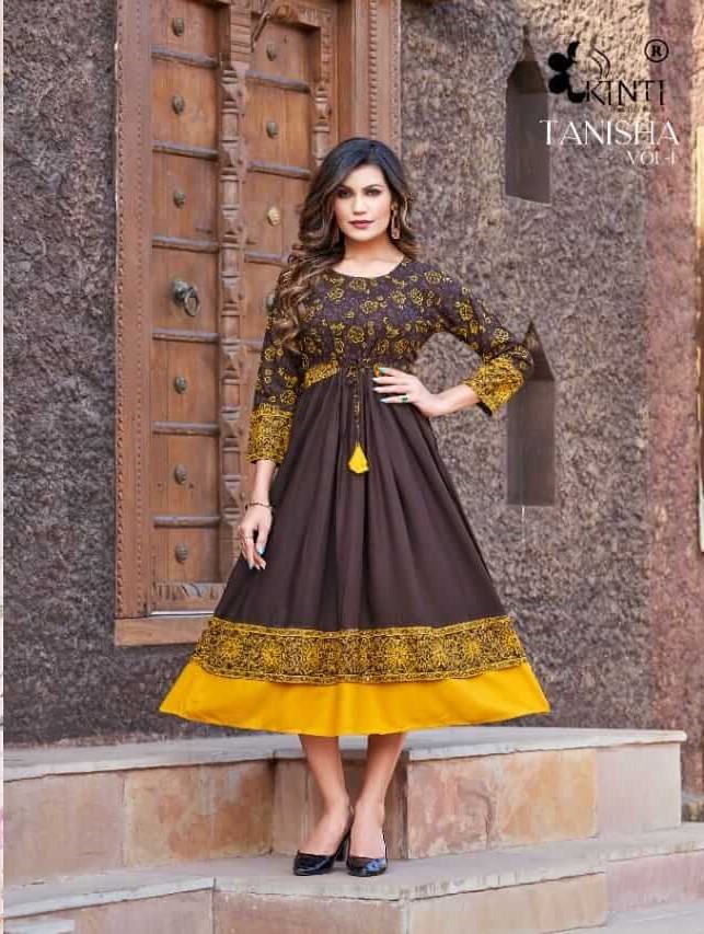 Kinti Tanisha vol 1 A Line Kurtis Catalog at Wholesale Rate, Buy Kinti Tanisha vol 1 A Line Kurtis Full Catalog at Wholesale Rate Online From Aarvee Creation, Vadodara