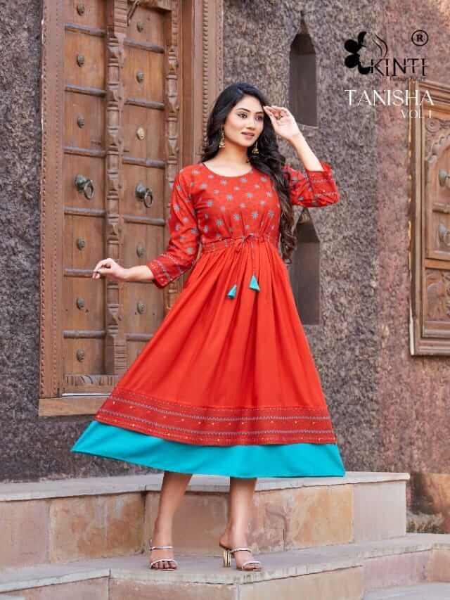 Kinti Tanisha vol 1 A Line Kurtis Catalog at Wholesale Rate, Buy Kinti Tanisha vol 1 A Line Kurtis Full Catalog at Wholesale Rate Online From Aarvee Creation, Vadodara