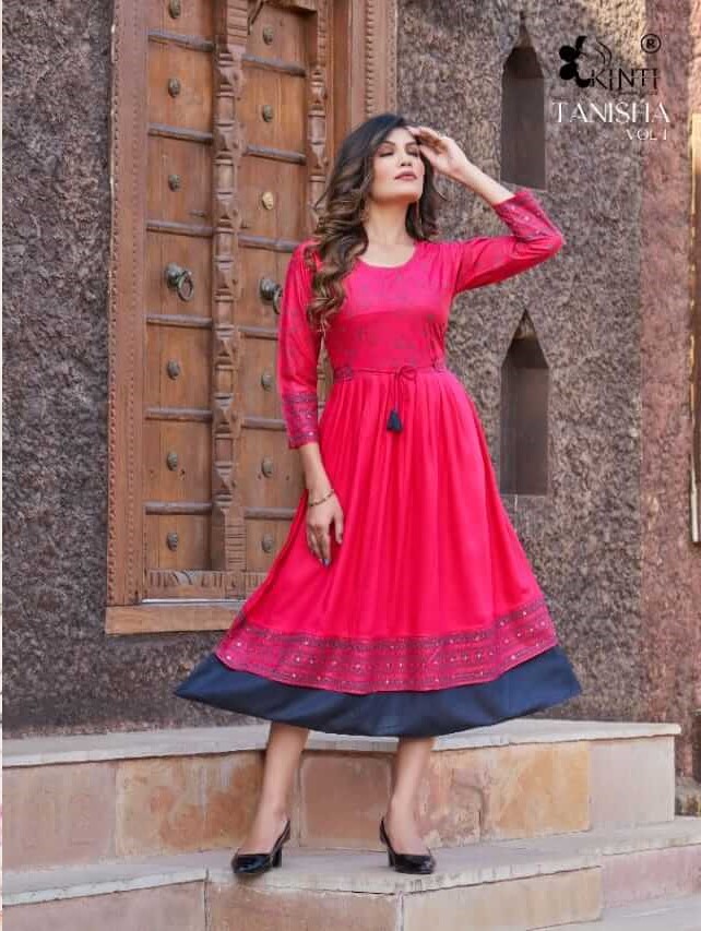 Kinti Tanisha vol 1 A Line Kurtis Catalog at Wholesale Rate, Buy Kinti Tanisha vol 1 A Line Kurtis Full Catalog at Wholesale Rate Online From Aarvee Creation, Vadodara