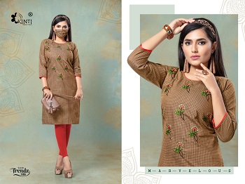 Kinti Trendz Kurtis Wholesale Catalogue. Trendz Handloom Cotton Fancy Embroidery Work Kurtis Wholesale Collections. Buy Cotton Embroidered Work Kurtis in Bulk rate for Wholesale