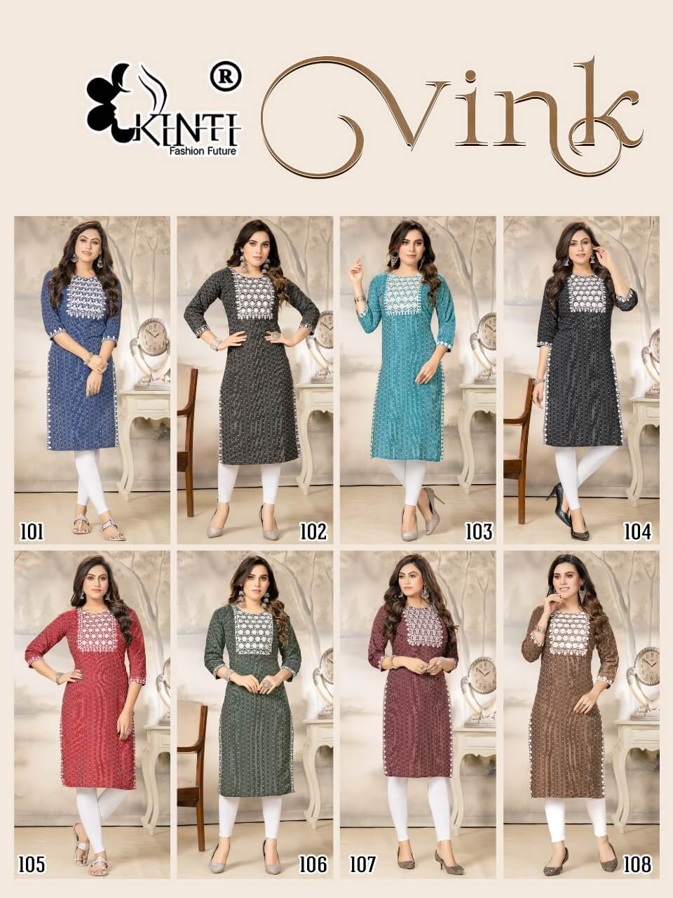 Kinti Vink Kurtis Wholesale Catalog, Buy Kinti Vink Kurtis Full Catalog in Wholesale Price Online