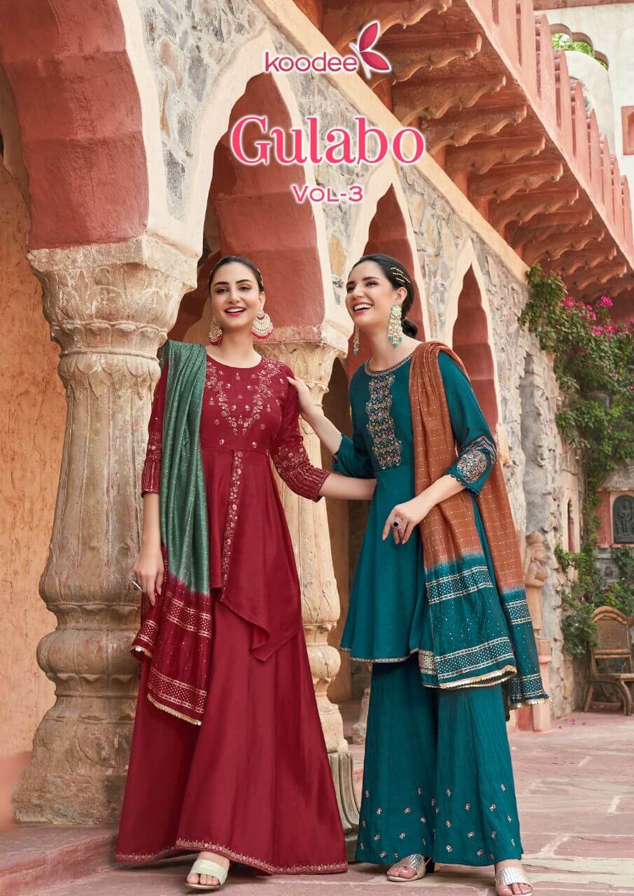 Koodee Gulabo vol 3 Kurti with Bottom and Dupatta Set Catalog, Buy Koodee Gulabo vol 3 Kurti with Bottom and Dupatta Set Full Catalog in wholesale price online From Vadodara, Surat, Gujarat