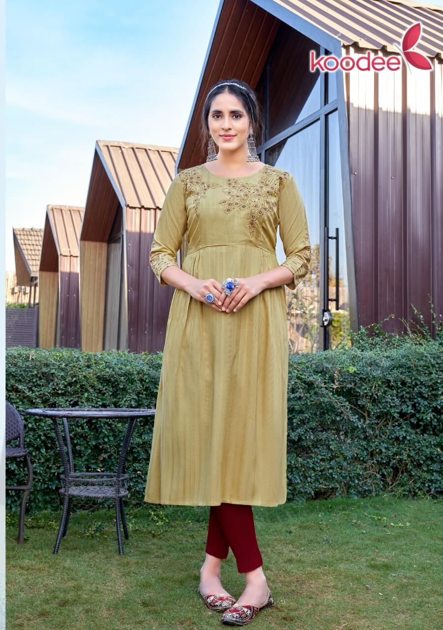 Koodee Morni vol 1 Naira Cut Kurtis Wholesale Catalog, Buy Koodee Morni vol 1 Naira Cut Latest Fashion Kurtis Full Catalog in Wholesale Price From Aarvee Creation