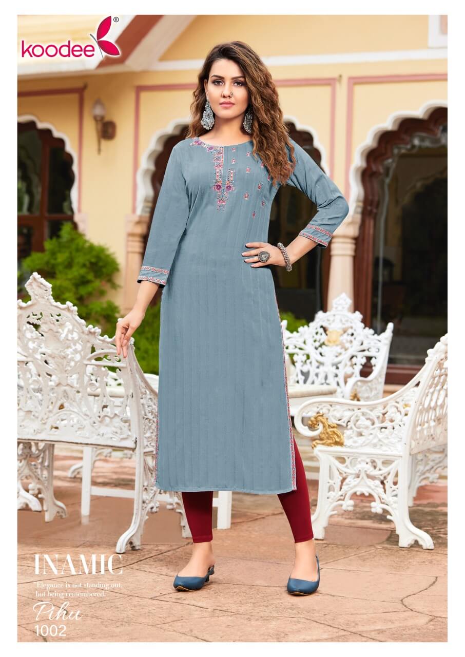 Koodee Pihu vol 1 Straight Kurti Catalog, Buy Koodee Pihu vol 1 Straight Kurtis Full Catalog at Wholesale Rate Online