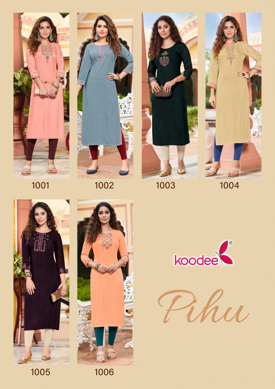 Koodee Pihu vol 1 Straight Kurti Catalog, Buy Koodee Pihu vol 1 Straight Kurtis Full Catalog at Wholesale Rate Online