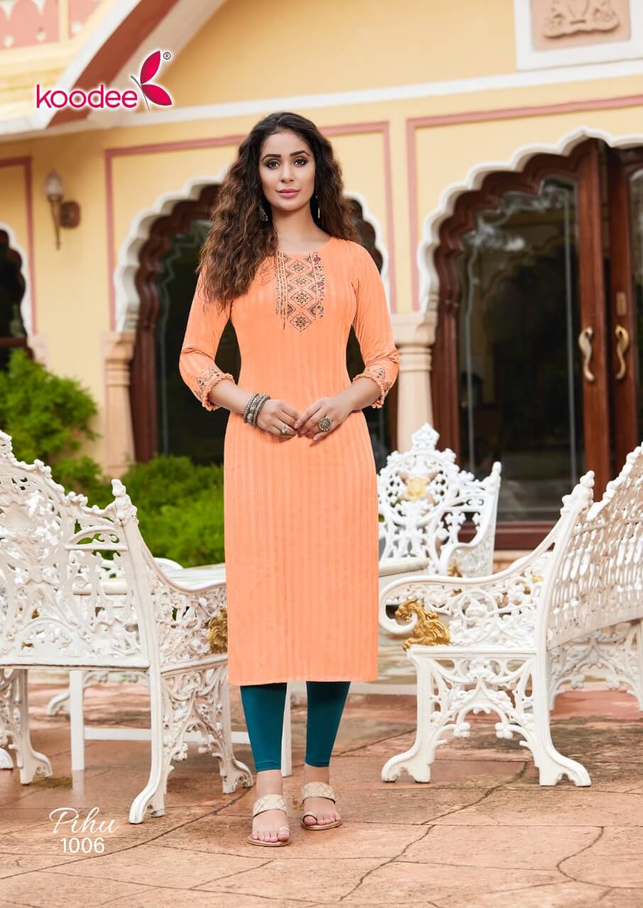 Koodee Pihu vol 1 Straight Kurti Catalog, Buy Koodee Pihu vol 1 Straight Kurtis Full Catalog at Wholesale Rate Online