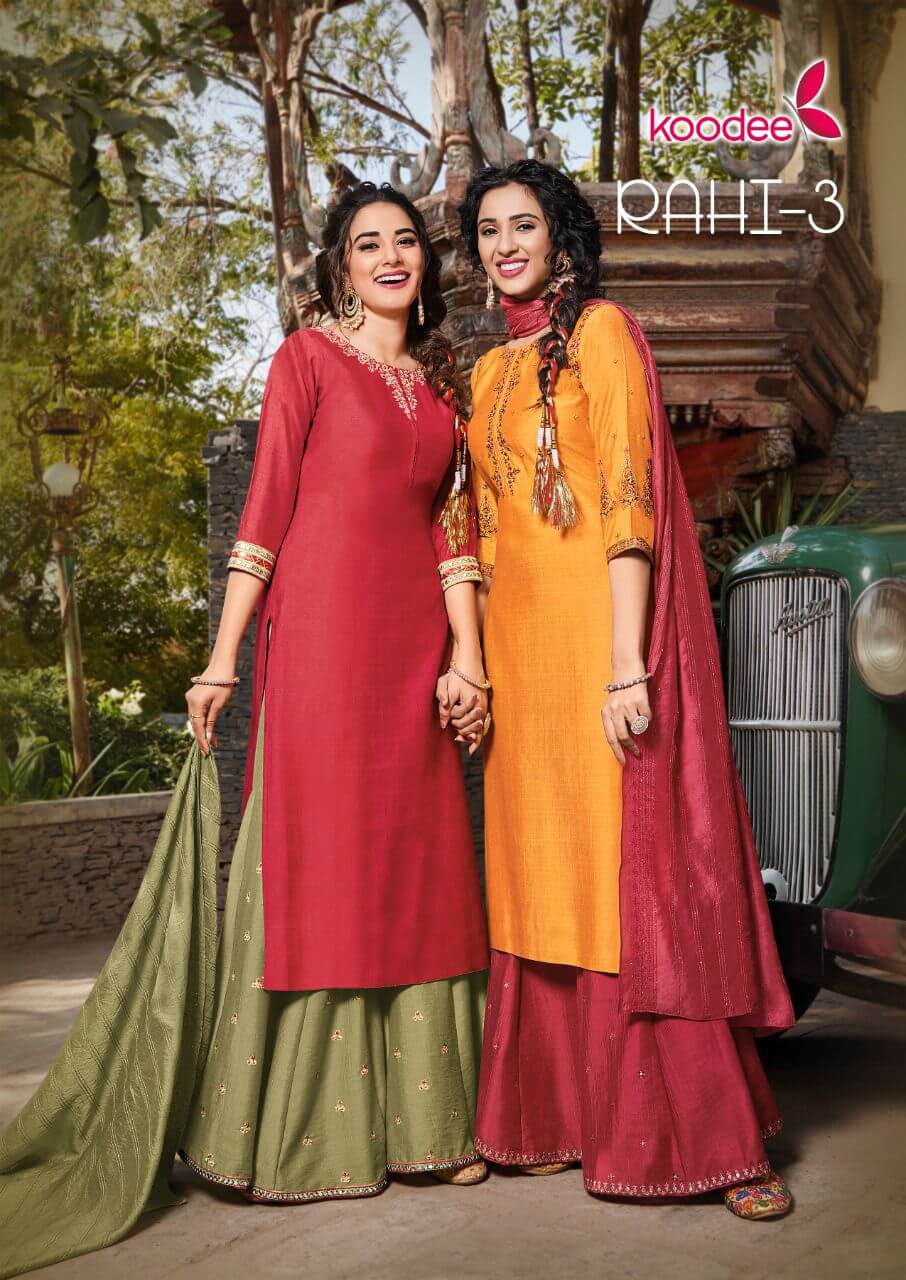 Koodee Rahi Vol 3 Top Bottom Dupatta Wholesale Catalog, Buy Full Catalog of Rahi Vol 3 Top Bottom Dupatta in Wholesale Price