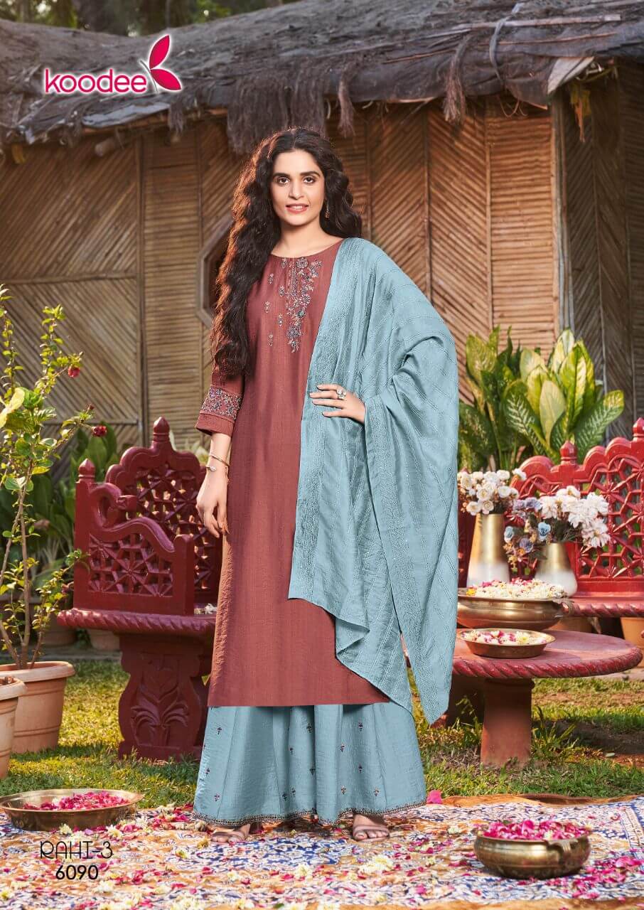 Koodee Rahi Vol 3 Top Bottom Dupatta Wholesale Catalog, Buy Full Catalog of Rahi Vol 3 Top Bottom Dupatta in Wholesale Price