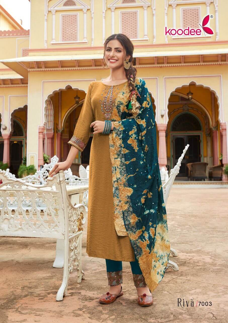 Koodee Riva vol 7 Kurti Pant Dupatta Set Catalog, Buy Koodee Riva vol 7 Kurti Pant Dupatta Set Full Catalog at Wholesale Rate Online