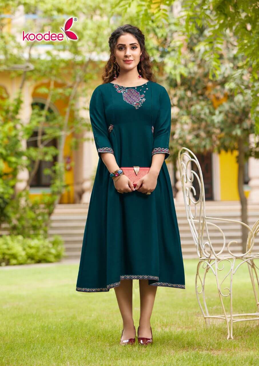 Koodee Shine Chinon A Line Kurtis Catalog in Wholesale Price, Buy Koodee Shine Chinon A Line Kurtis Full Catalog in Wholesale Price Online From Vadodara, Gujarat