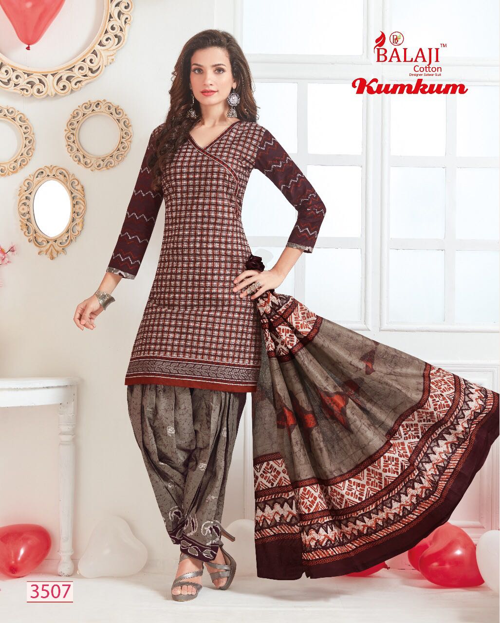 BALAJI KUMKUM VOL 15 Cotton Dress Material With Cotoon Dupatta