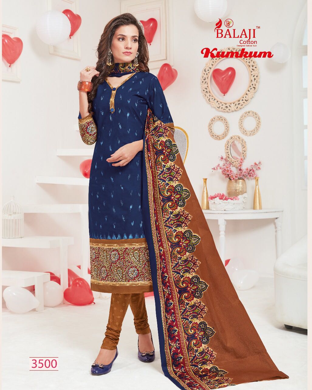 BALAJI KUMKUM VOL 15 Cotton Dress Material With Cotoon Dupatta